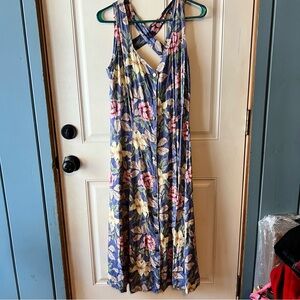 Maggie Lawerence Collection  Floral Sleeveless buttons down Maxi Dress  14/16